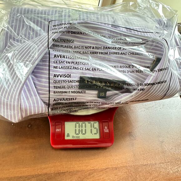 Alexandre of London Mens Size 15 Lilac Striped Long Sleeve Button Up Shirt - Picture 9 of 10